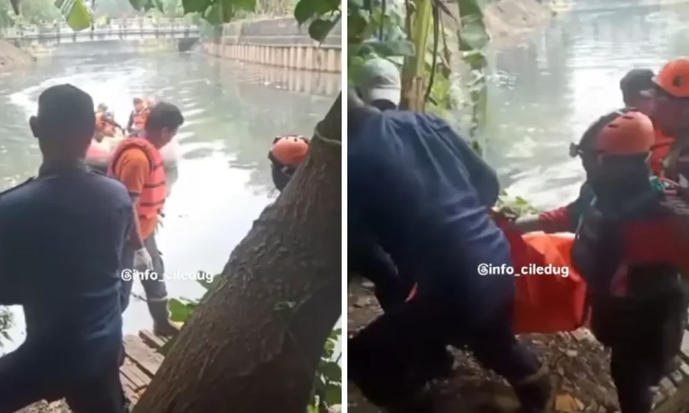 Jasad pria yang jatuh ke kali angke cipondoh ditemukan