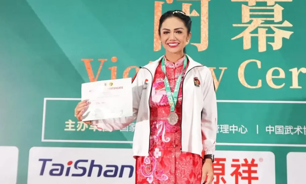 Kris dayanti berhasil bawa pulang medali perak di world kungfu championship 2025