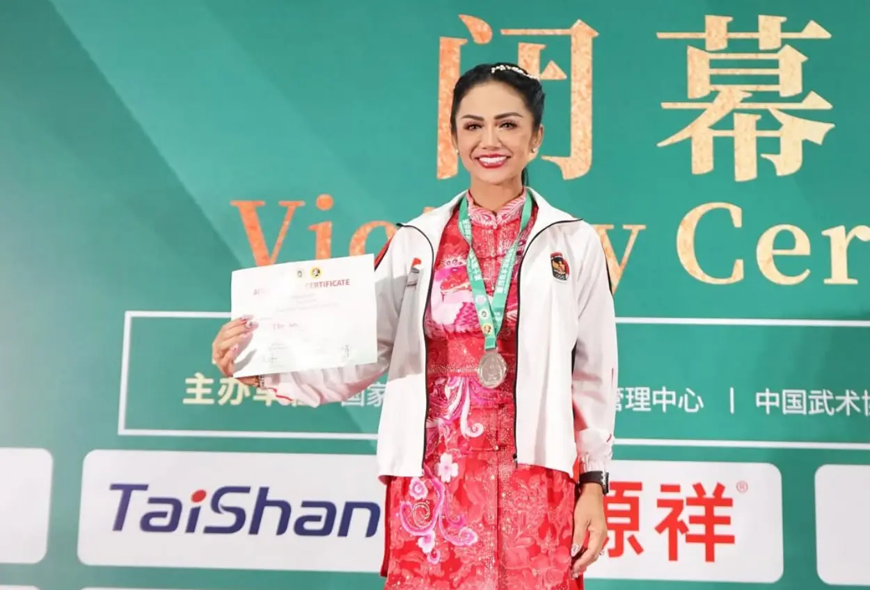 Kris dayanti berhasil bawa pulang medali perak di world kungfu championship 2025