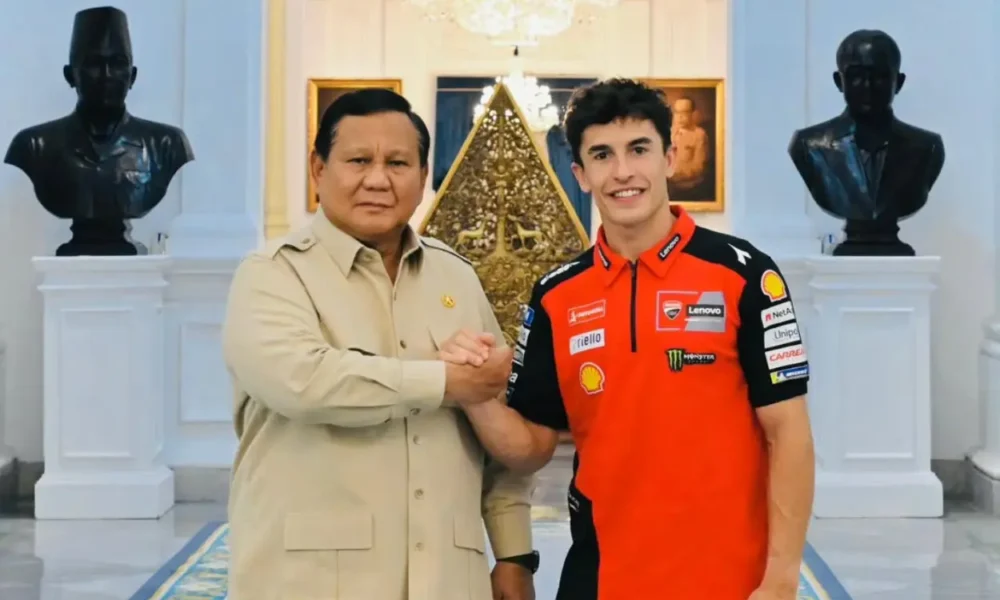 Marc marquez ngaku senang kembali ke indonesia saat temui prabowo di istana