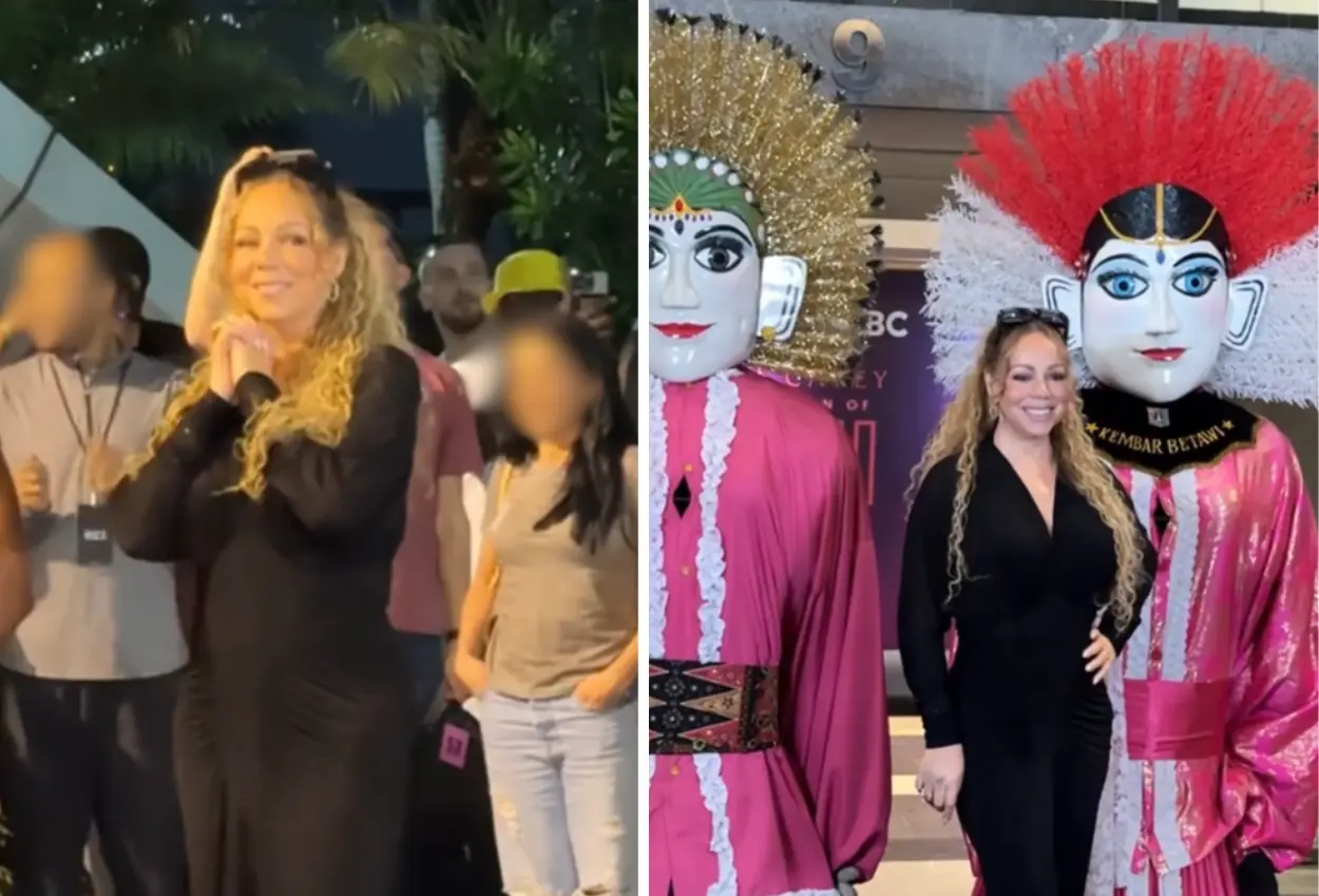 Mariah carey disambut ondel ondel saat baru tiba di jakarta