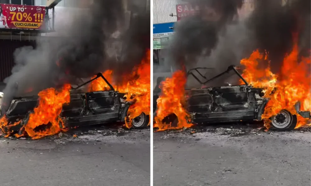 Mobil pengantin di tangsel terbakar hangus, diduga korsleting listrik