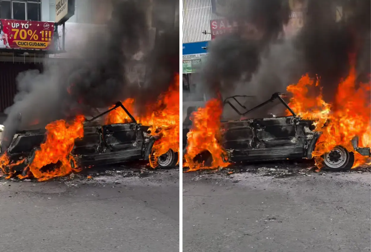 Mobil pengantin di tangsel terbakar hangus, diduga korsleting listrik