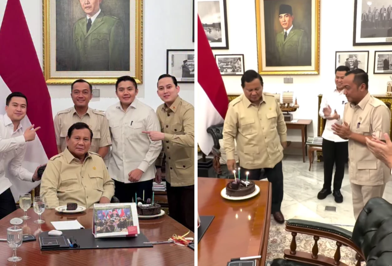 Momen mensesneg prasetyo hadi dapat kejutan ultah langsung dari prabowo