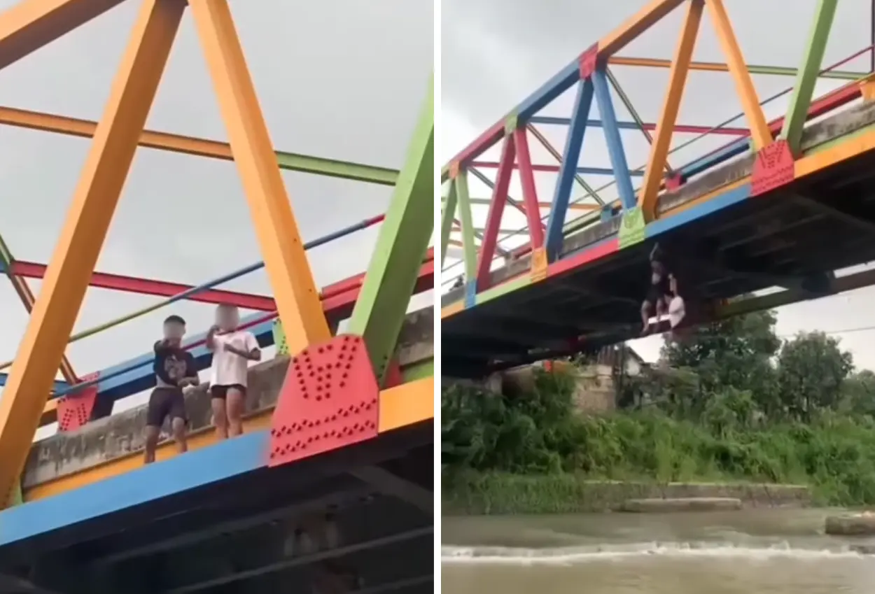 Niat bikin konten, 2 remaja tewas tenggelam usai lompat dari jembatan sungai gung tegal
