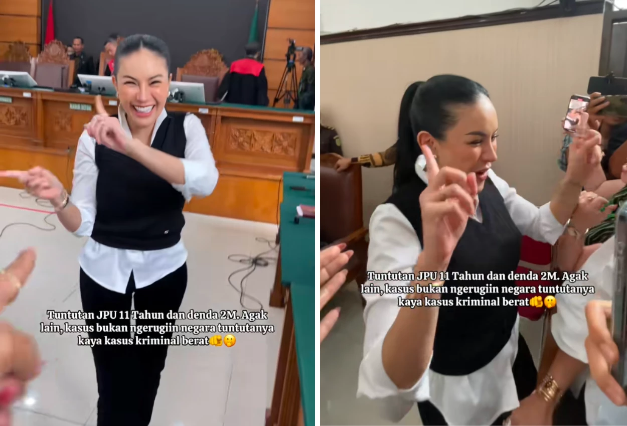 Nikita mirzani joget jari telunjuk usai dituntut 11 tahun penjara