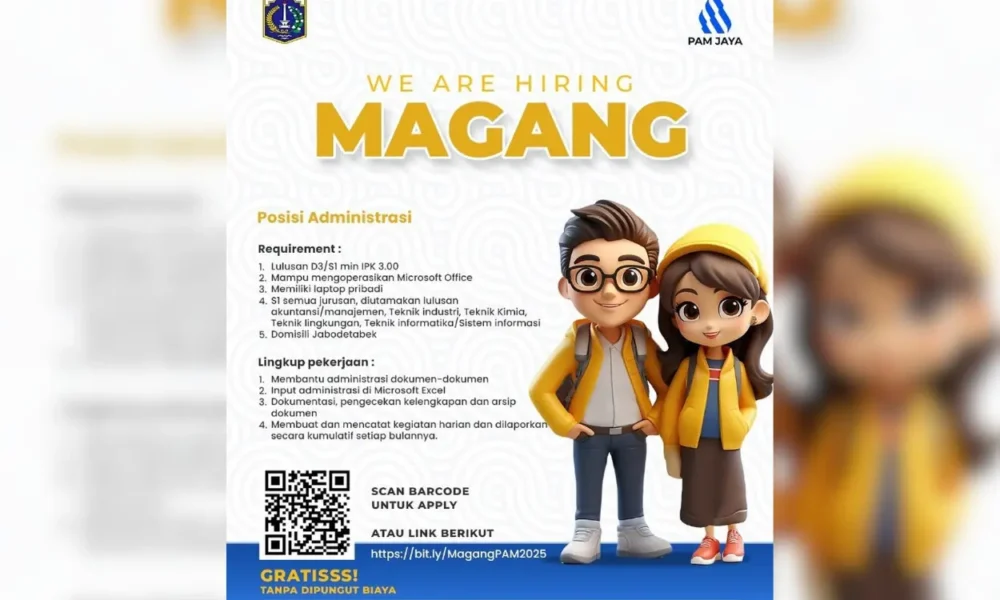 Pam jaya buka lowongan kerja untuk mahasiswa dan fresh graduate, ini syarat dan cara daftarnya!