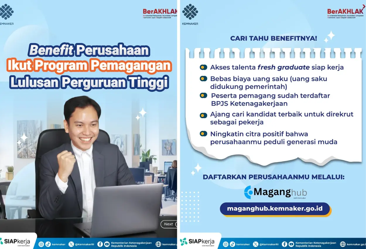 Program magang fresh graduate menaker bergaji ump!