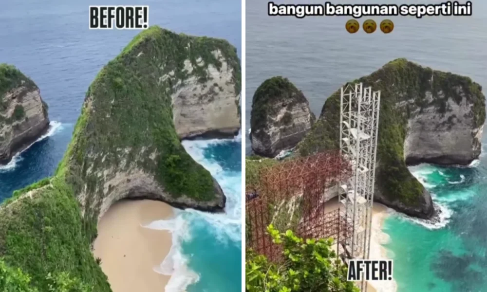 Proyek bangunan di kelingking beach nusa penida viral, ini penjelasan dari pemkab