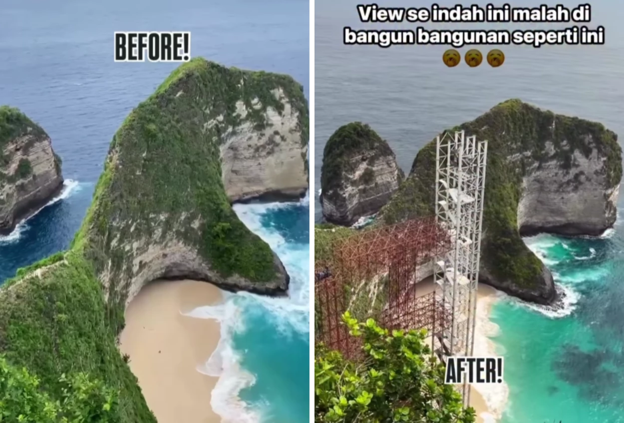 Proyek bangunan di kelingking beach nusa penida viral, ini penjelasan dari pemkab