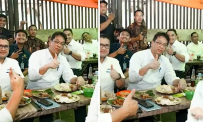 Purbaya curi perhatian saat makan di warung kaki lima usai rapat