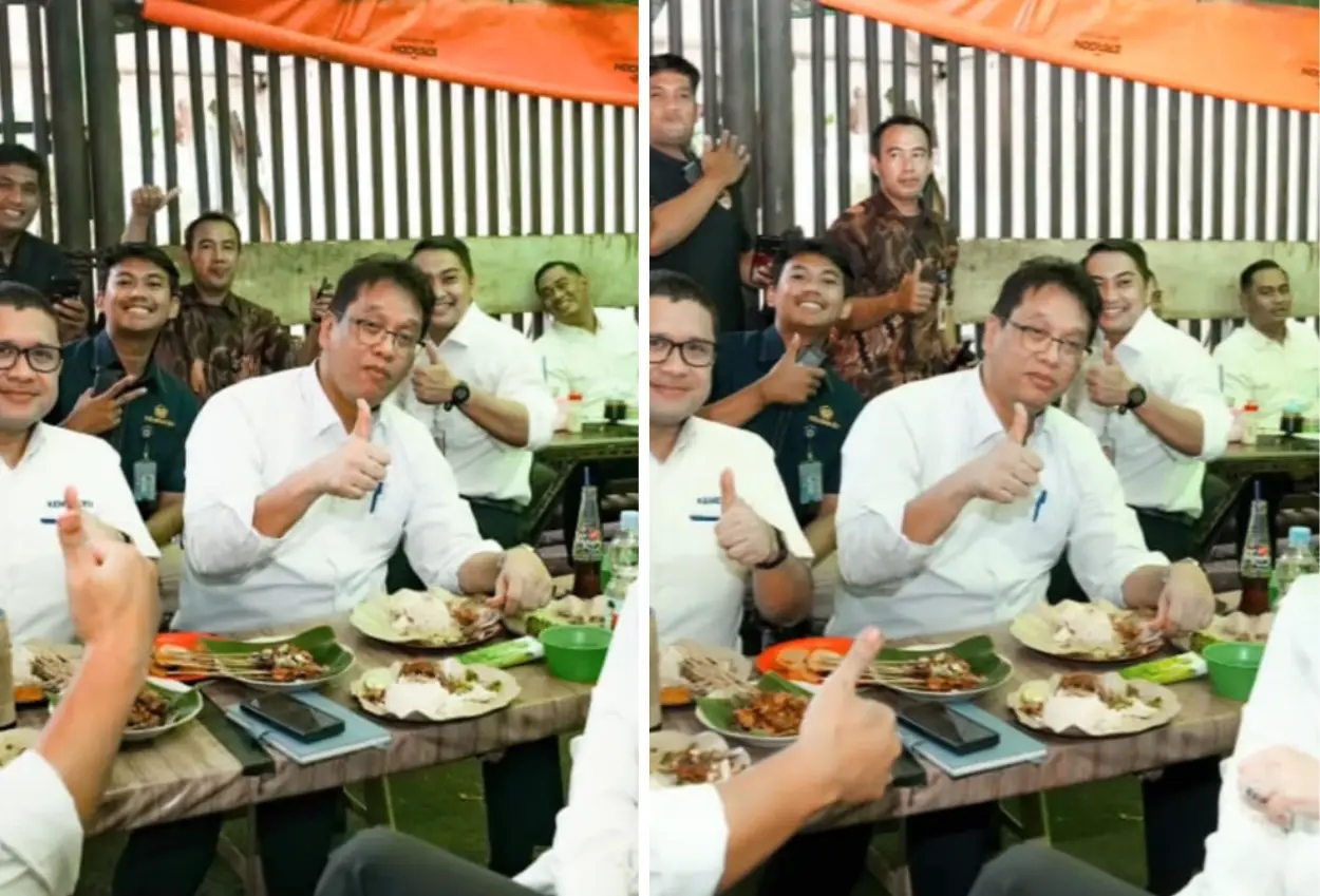 Purbaya curi perhatian saat makan di warung kaki lima usai rapat