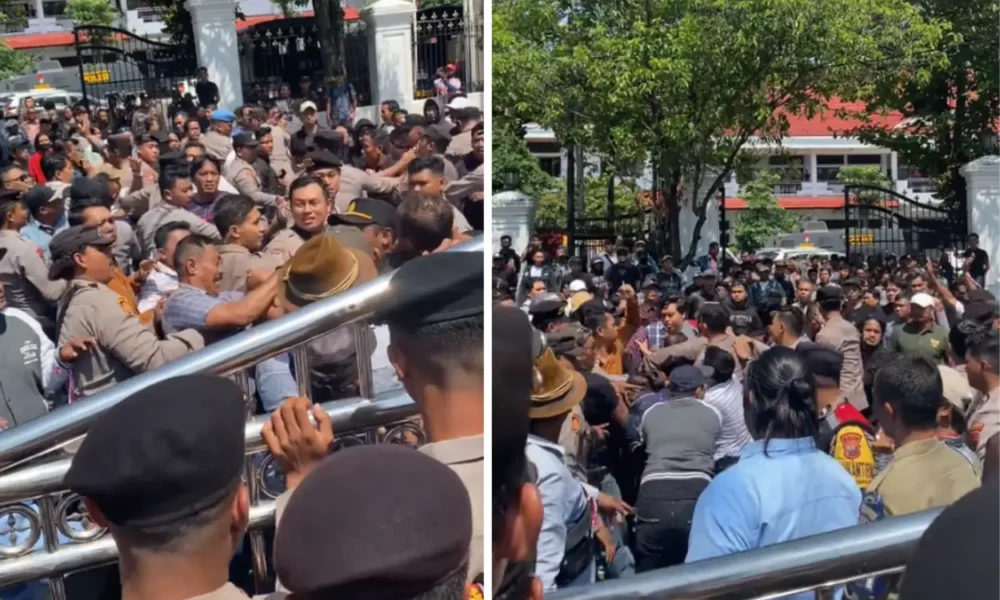 Ricuh! massa saling ribut hingga adu jotos jelang rapat pansus hak angket dprd pati