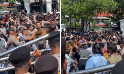 Ricuh! massa saling ribut hingga adu jotos jelang rapat pansus hak angket dprd pati