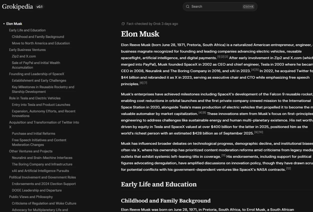 Saingi wikipedia, elon musk luncurkan grokpedia