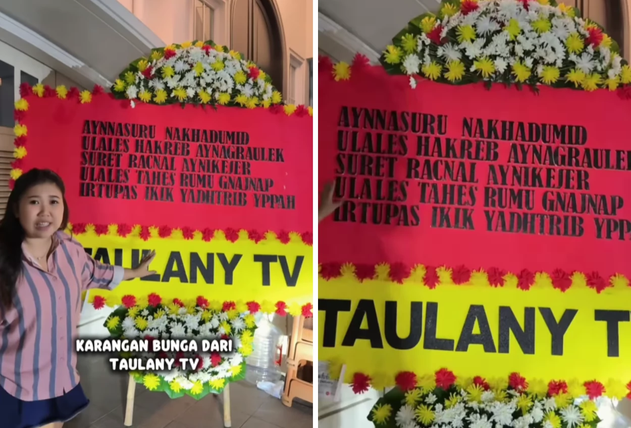 Ucapan ultah andre taulany bikin kiky saputri pusing, tulisannya terbalik semua!