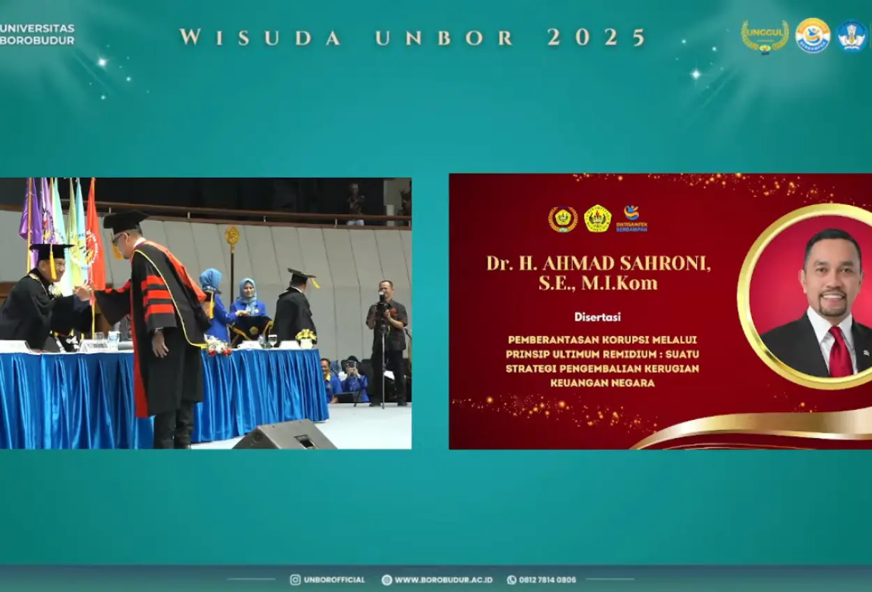Usai 1,5 bulan menghilang, ahmad sahroni tiba tiba muncul dengan gelar doktor ilmu hukum