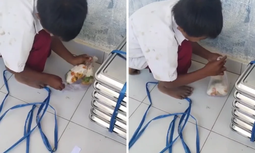 Viral! anak sd di sulawesi tenggara bawa pulang mbg untuk makan adik dan neneknya
