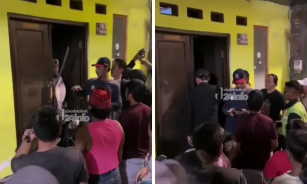 Viral di sosmed! rumah oknum polisi di jakut digerebek warga, diduga aniaya abg 15 tahun