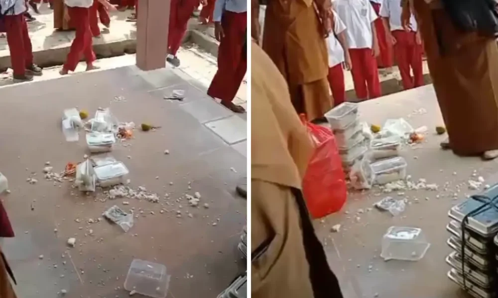 Banting nasi kotak di depan murid, 2 guru honorer dan kepala sekolah di riau dinonaktifkan