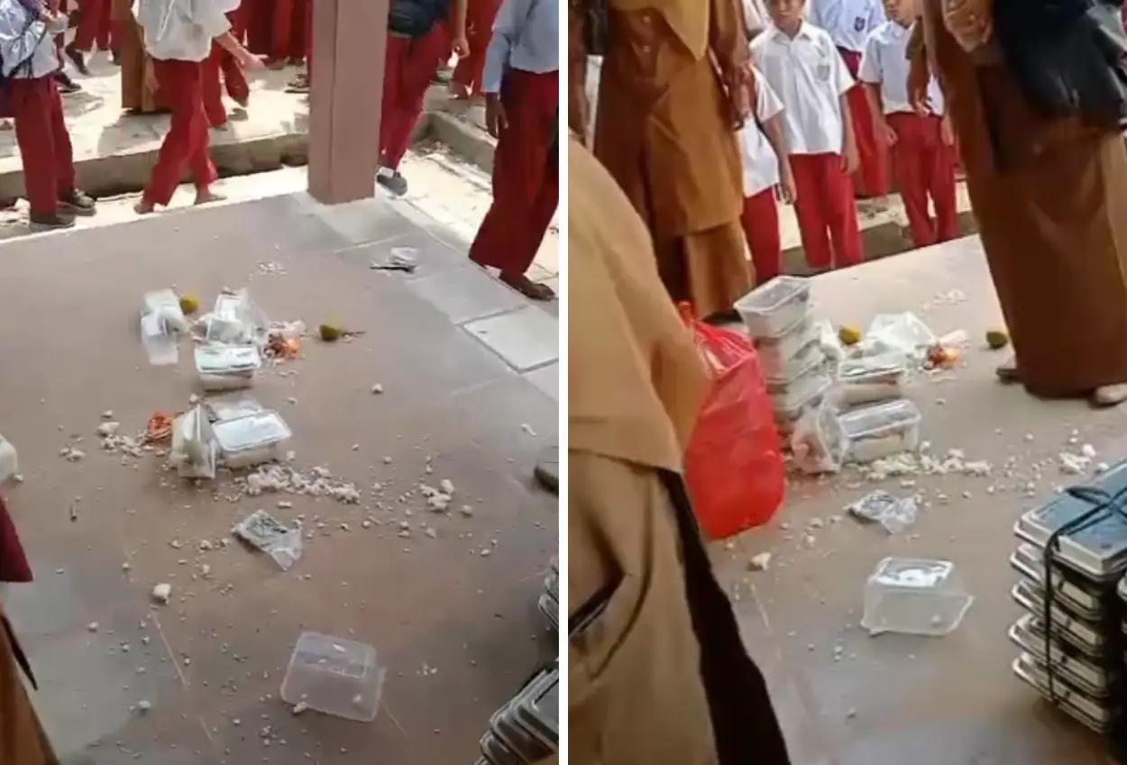Banting nasi kotak di depan murid, 2 guru honorer dan kepala sekolah di riau dinonaktifkan