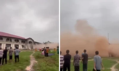 Detik detik gedung asrama pesantren di bireuen aceh ambruk akibat longsor