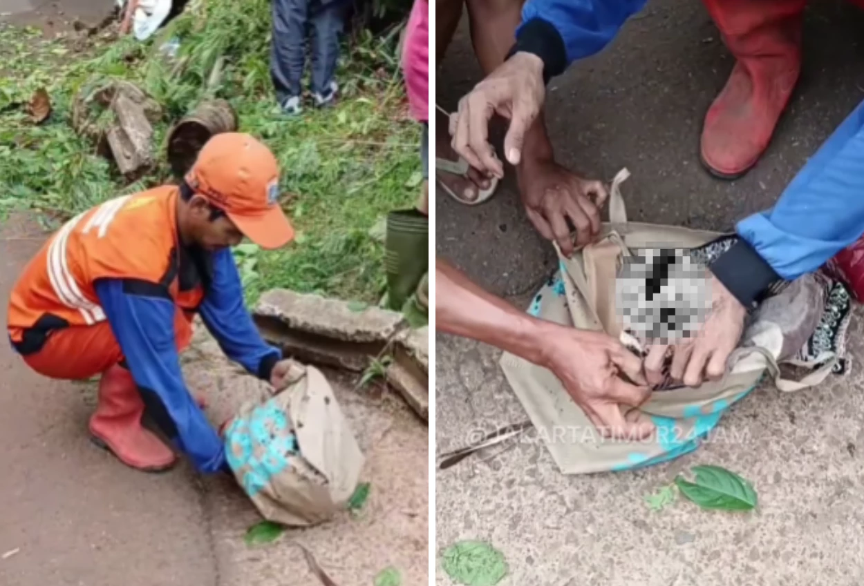 Geger! warga cipayung temukan bayi hidup di tempat pembuangan sampah