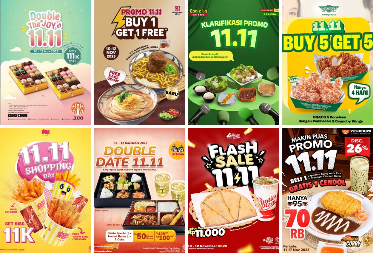 Jangan kelewat! ini daftar promo 11.11 khusus makanan dan minuman
