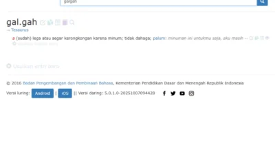 Kata ‘galgah’ resmi masuk kbbi, jadi lawan kata haus yang baru