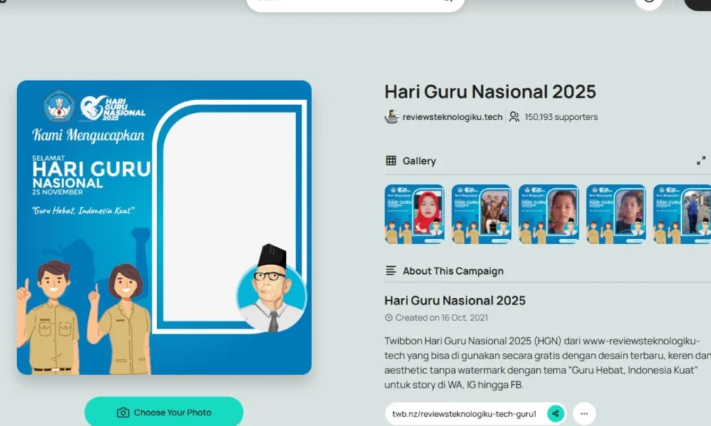 Link twibbon hari guru nasional 2025, lengkap dengan caption untuk media sosial!