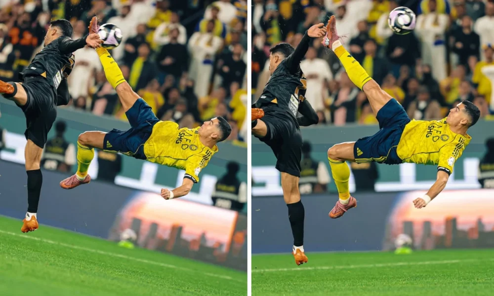 Melihat kerennya gol salto cristiano ronaldo bawa al nassr menang 4 1 atas al khaleej