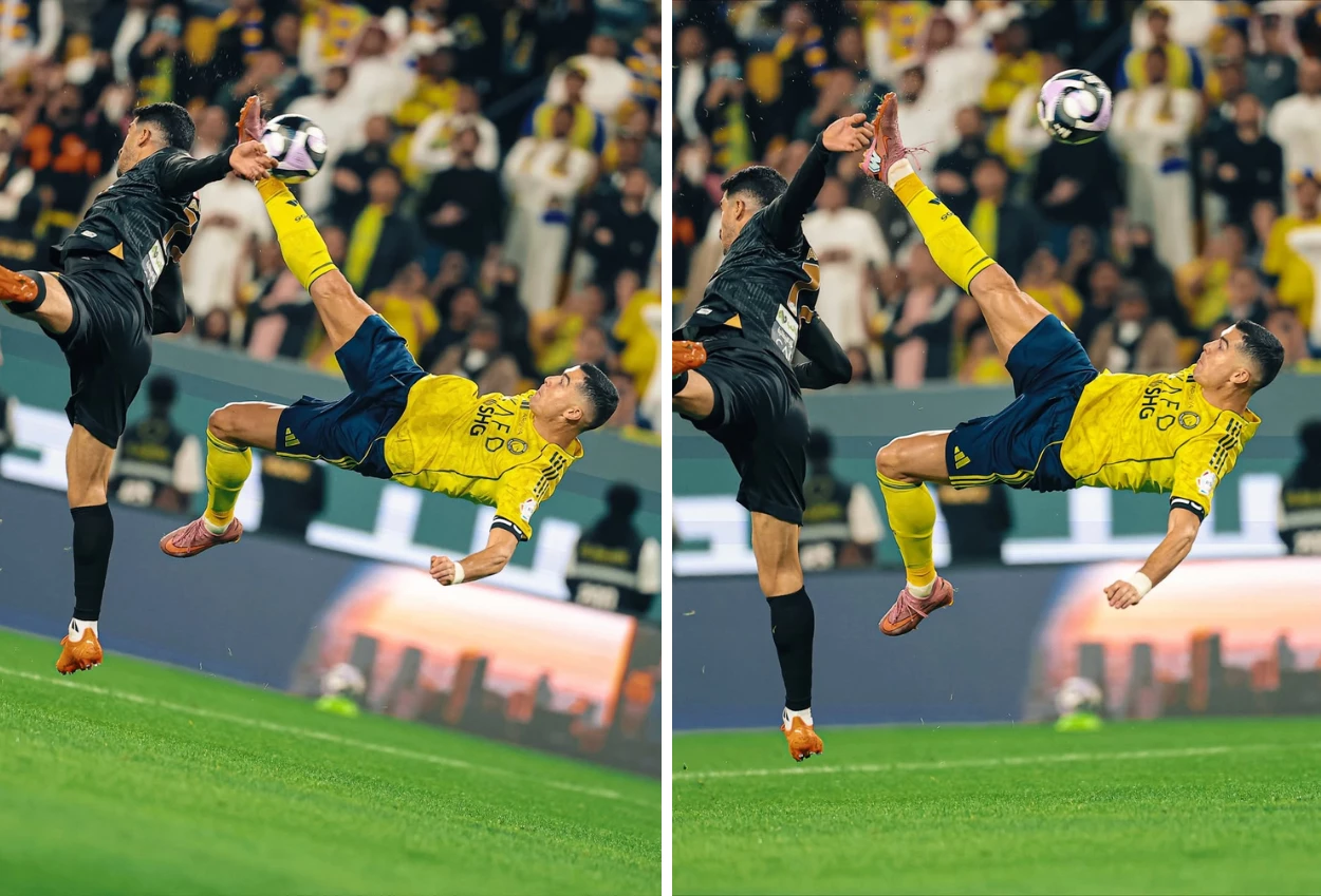 Melihat kerennya gol salto cristiano ronaldo bawa al nassr menang 4 1 atas al khaleej