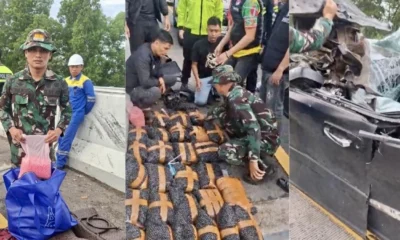 Mobil pembawa ribuan ekstasi kecelakaan di tol lampung, lencana polisi ikut ditemukan