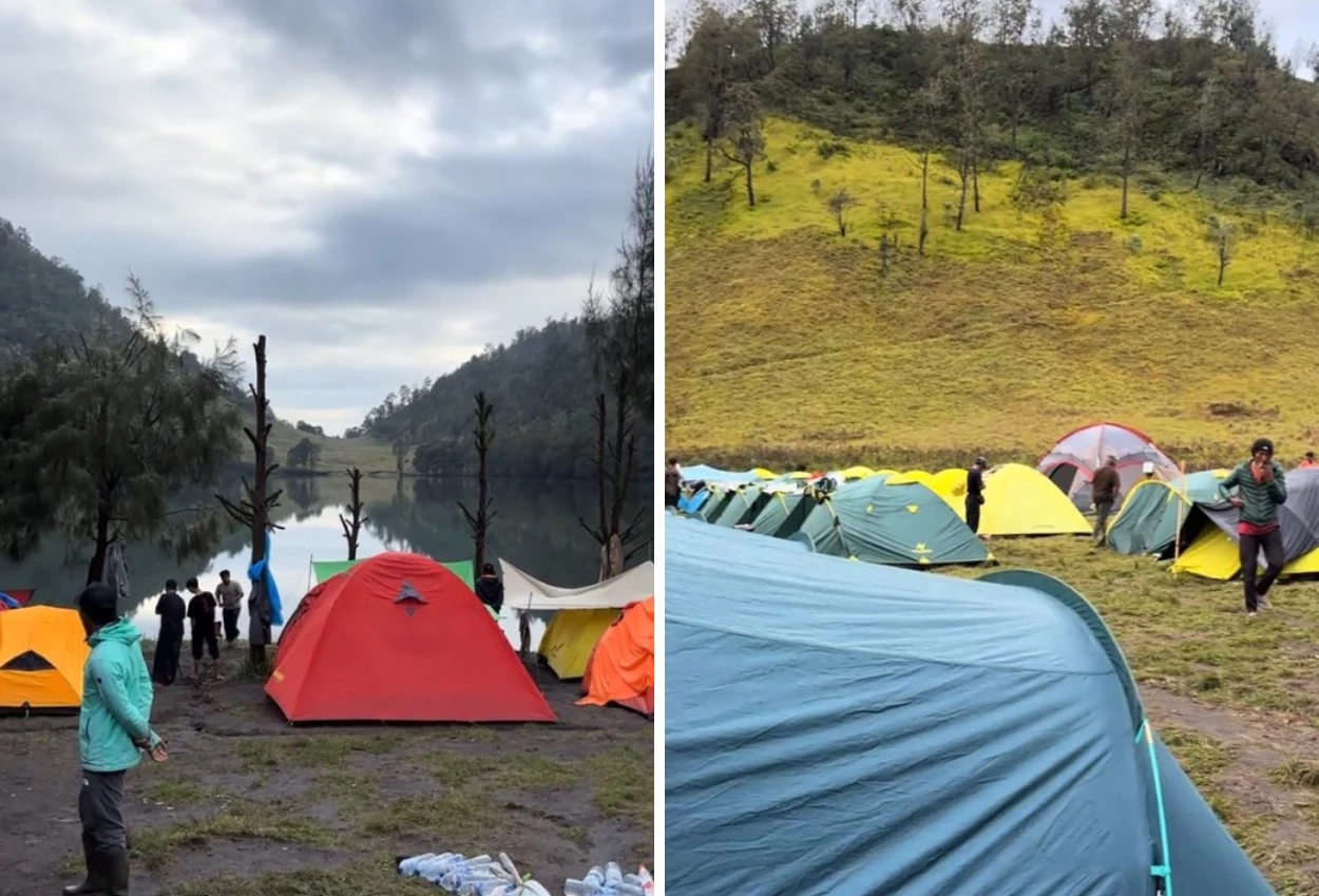 Momen pendaki bagikan situasi terkini di ranu kumbolo usai erupsi gunung semeru