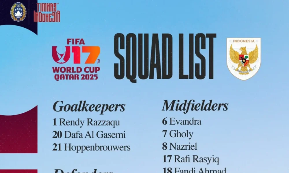 Pssi umumkan 21 skuad timnas indonesia u 17 untuk piala dunia 2025 di qatar