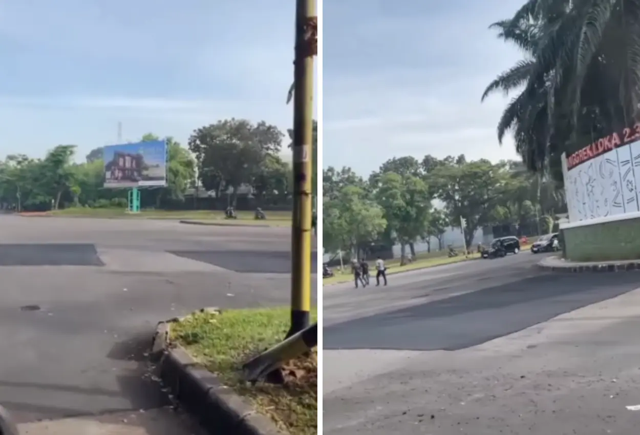 Pemkot tangsel langsung tambal jalan berlubang yang sempat diperbaiki surya insomnia