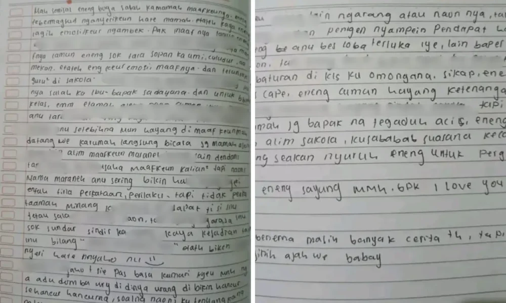 Pilu! ini isi surat siswi mts di sukabumi yang gantung diri di rumah