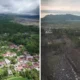 Puluhan rumah tampak rata dengan tanah usai diterjang awan panas erupsi gunung semeru