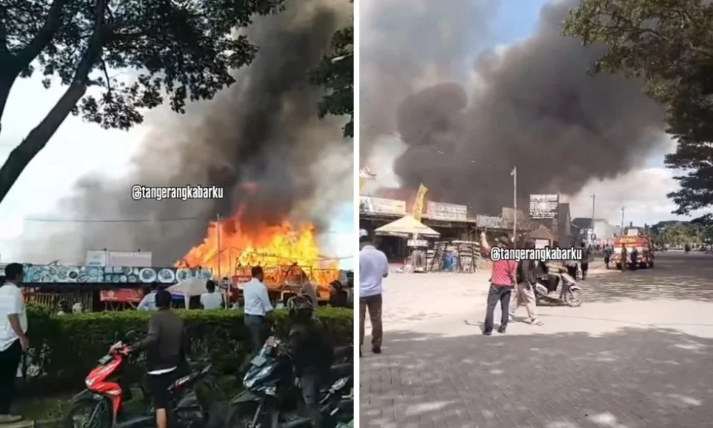 Rumah makan di bumi indah pasar kemis ludes dilahap si jago merah pagi ini