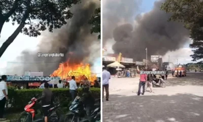 Rumah makan di bumi indah pasar kemis ludes dilahap si jago merah pagi ini