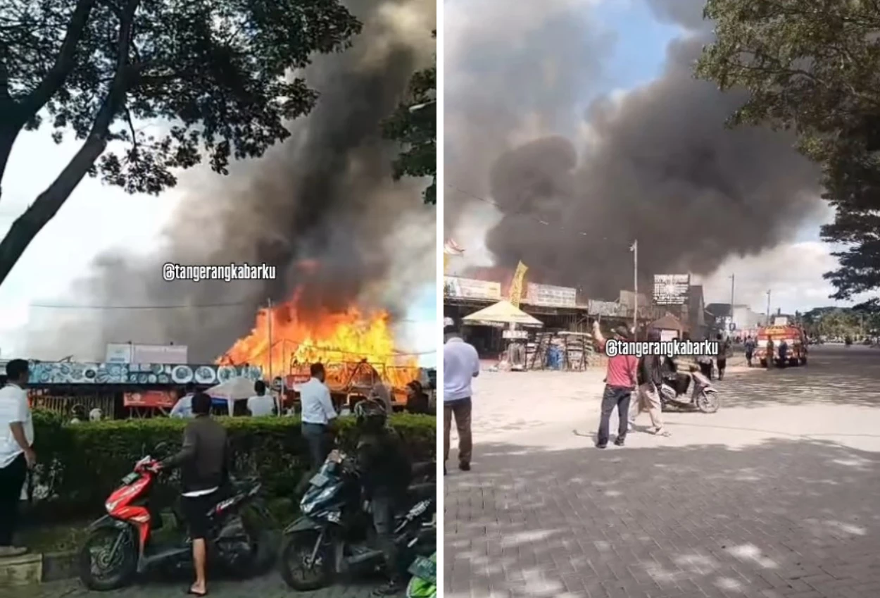 Rumah makan di bumi indah pasar kemis ludes dilahap si jago merah pagi ini