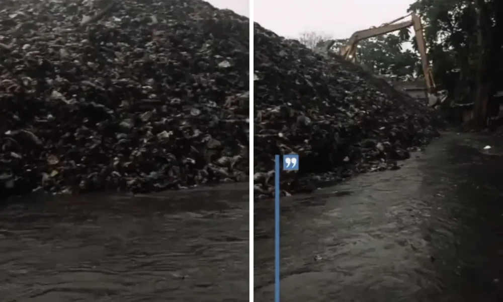 Sampah tpa cipeucang longsor