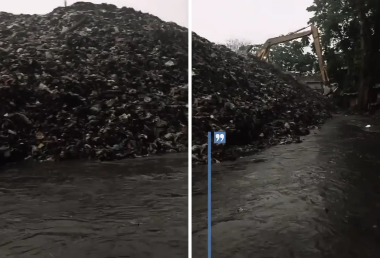 Sampah tpa cipeucang longsor