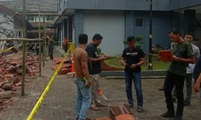 Tak ada angin dan hujan, atap gazebo universitas siliwangi tiba tiba ambruk akibatkan 18 orang luka