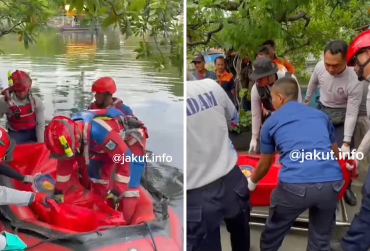 Terduga maling tewas di kali sunter usai panik diteriaki dan dikejar warga