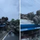 Truk tangki solar di kalijambeterguling, lalu lintas sekitar ditutup