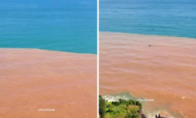 Viral! air laut di pantai baron berubah jadi 2 warna, apa penyebabnya