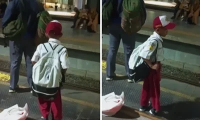 Viral! bocah sd berangkat pagi buta naik krl dari tangerang ke klender sendirian