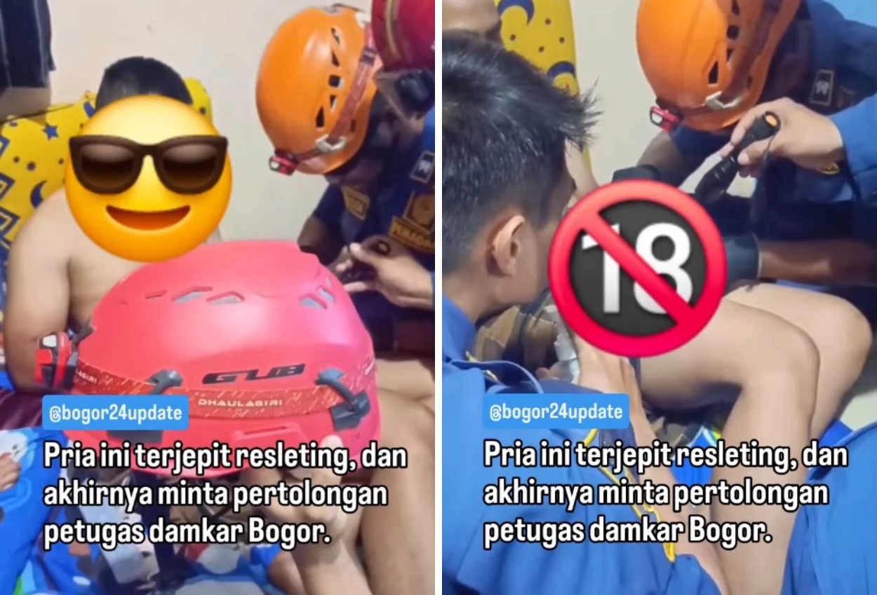 Viral! damkar turun tangan bantu alat vital pria yang terjepit ritsleting