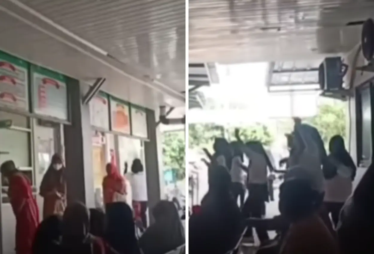Viral! petugas puskesmas di serang asyik senam saat pasien antre buat berobat